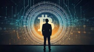 ビットコインの前に立つサトシナカモト